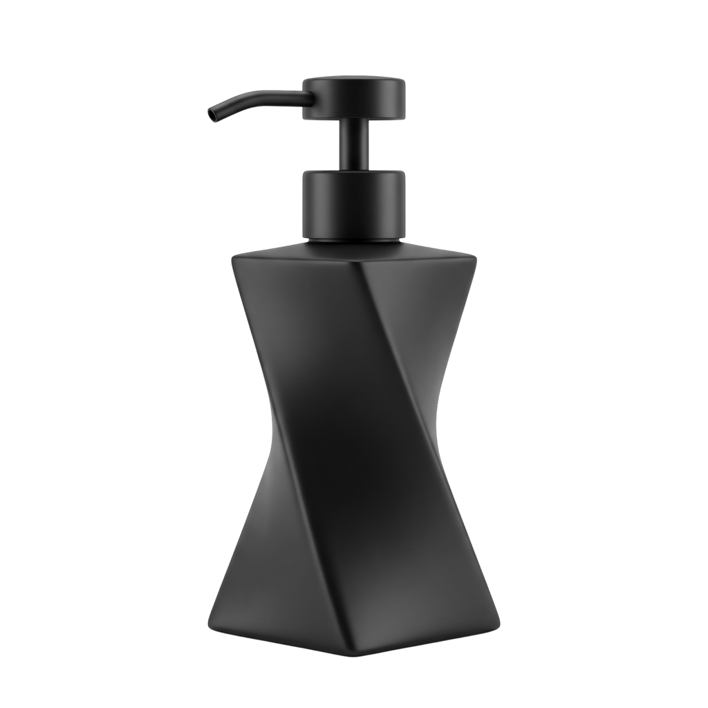 Modern Black Soap Dispenser with Black Pump