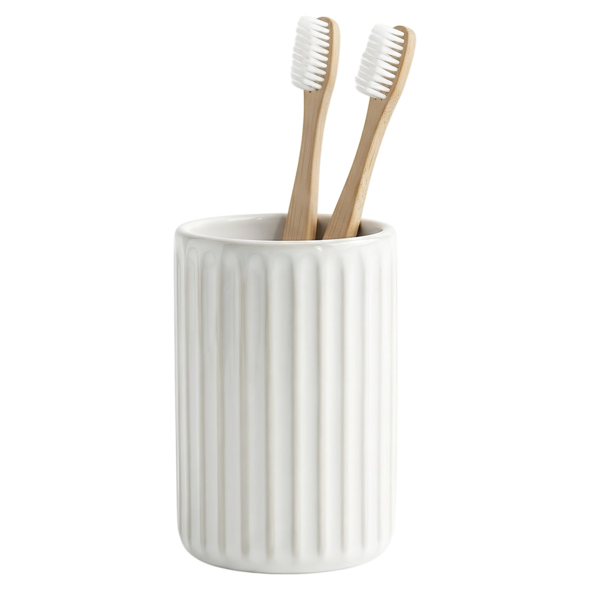 White Ceramic Toothbrush Holder