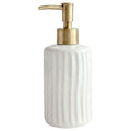 White Ceramic Soap Dispenser with Gold Pump