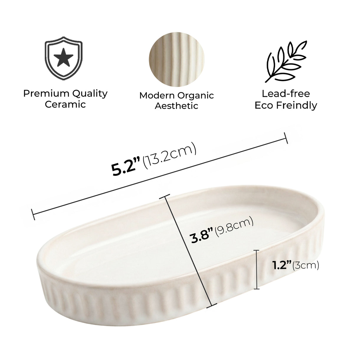 White Ceramic Oval Vanity Tray