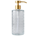 Fluted Glass Dispenser with Gold Pump