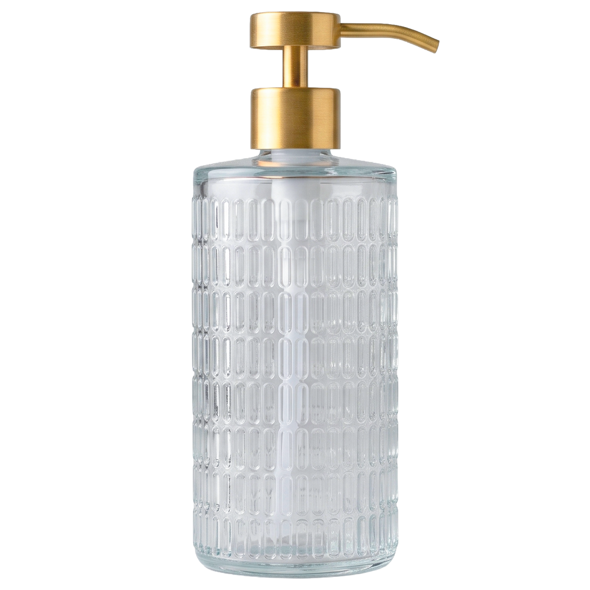 Fluted Glass Dispenser with Gold Pump