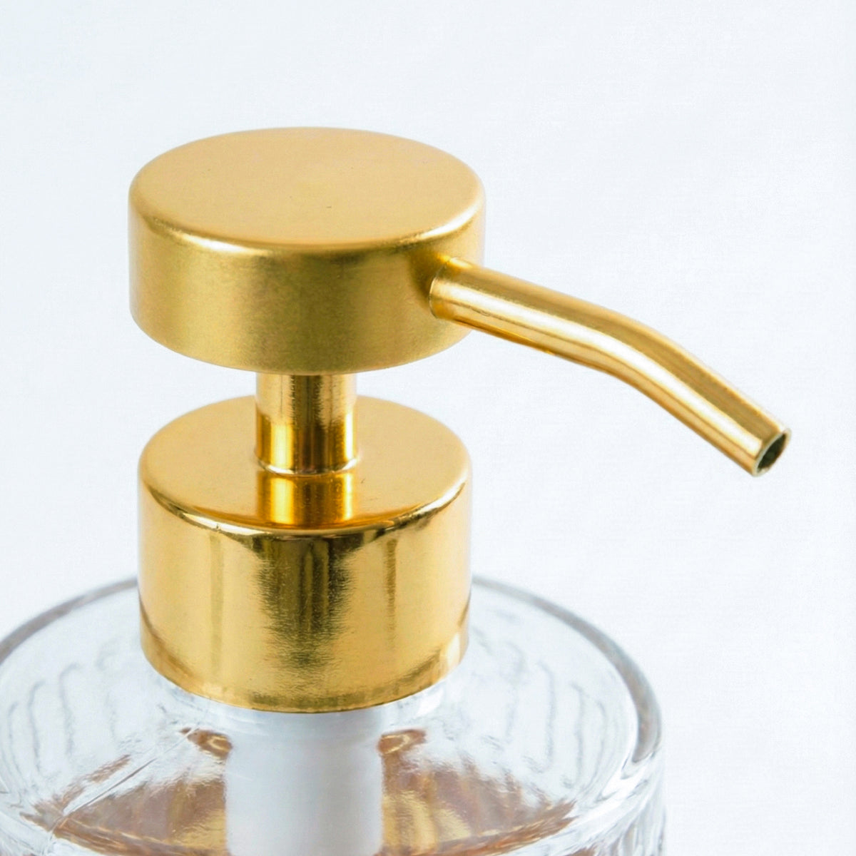 Fluted Glass Dispenser with Gold Pump
