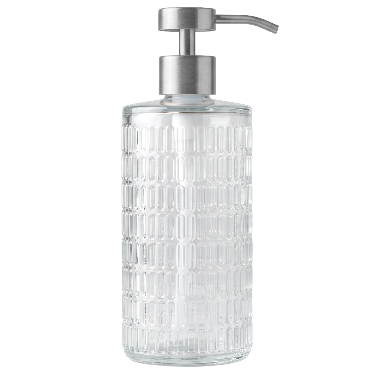 Fluted Glass Dispenser with Stainless Steel Pump