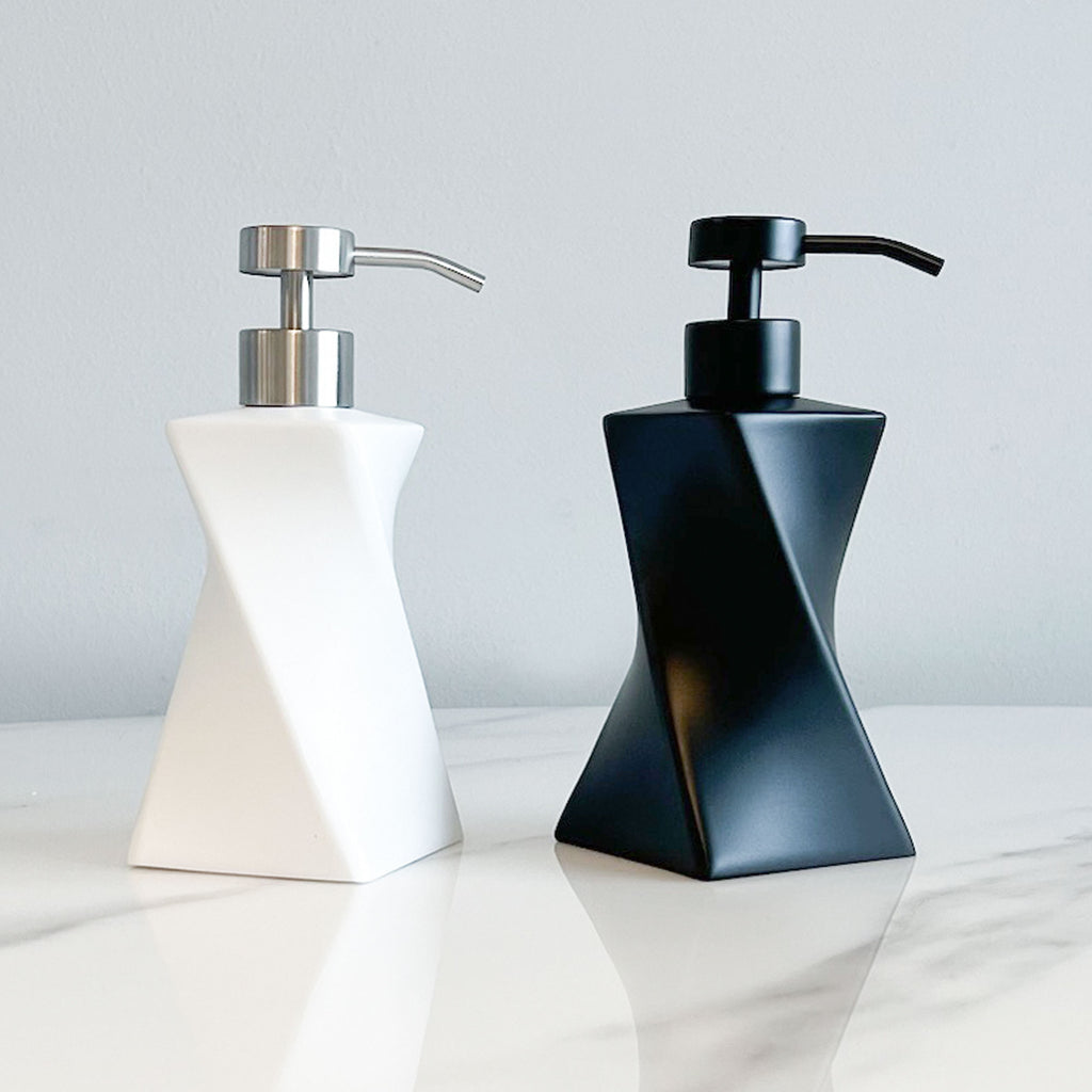 Modern White Soap Dispenser with Stainless Steel Pump