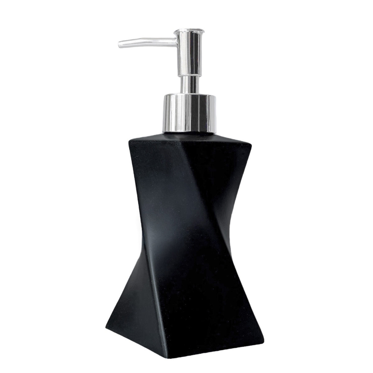 Modern Black Soap Dispenser with Silver Pump