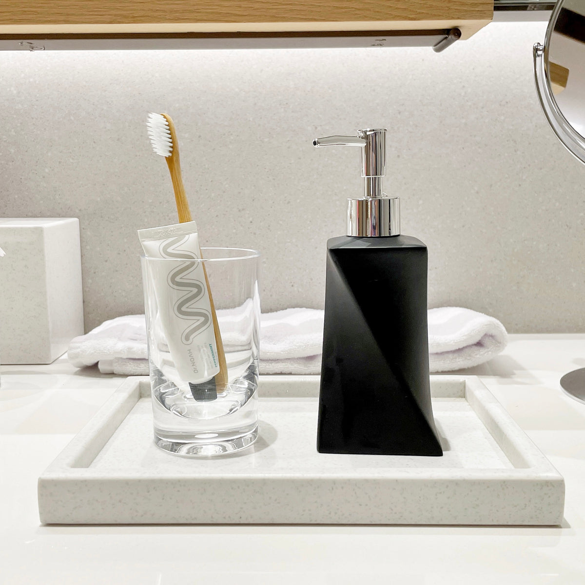 Modern Black Soap Dispenser with Silver Pump