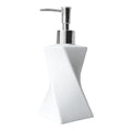 Modern White Soap Dispenser with Silver Pump